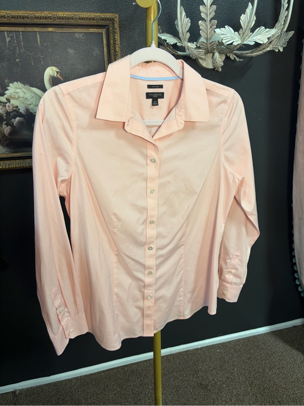 Talbots Light Peach Button-Down Collared Shirt